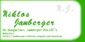 miklos jamberger business card